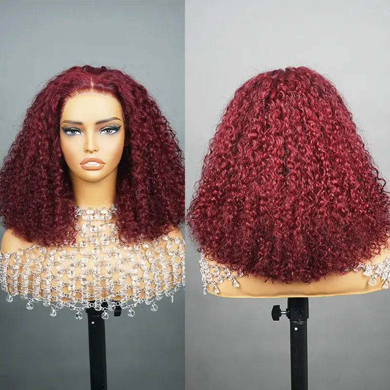 【20”Only $87.99】BANGJAZZ Short Kinky Curly Ready to Wear Glueless Wigs Pre Cut Lace Bleached Konts Closure Wigs Human Hair Wig 200% Density Lace Front Wigs Pre Plucked for Women #Summervibes