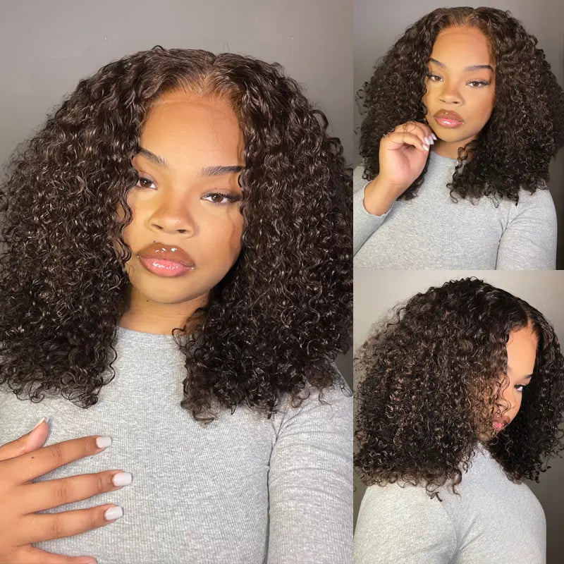 【20”Only $87.99】BANGJAZZ Short Kinky Curly Ready to Wear Glueless Wigs Pre Cut Lace Bleached Konts Closure Wigs Human Hair Wig 200% Density Lace Front Wigs Pre Plucked for Women #Summervibes