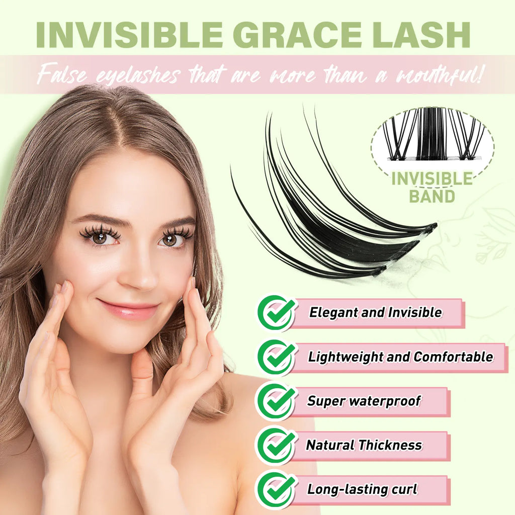 KEYYOU Fairy Chispa Lash Clusters Invisible Band DIY Lashes - Individual Clusters or Full Kit to Customize! -Wet Look Waterproof Eyelash Extension Wispy Manga Kawaii Doll Lashes Feline Lash Look Medusa Lash Handmade Lash #Dealsforyoudays